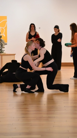 Photo of Emma Holm and Abigail Van Orman performing "Love Will Take You Home (Rock Dance" by Kira Paskett.