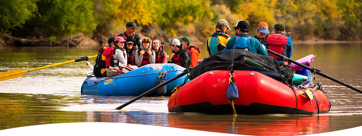 Students on a River trip 