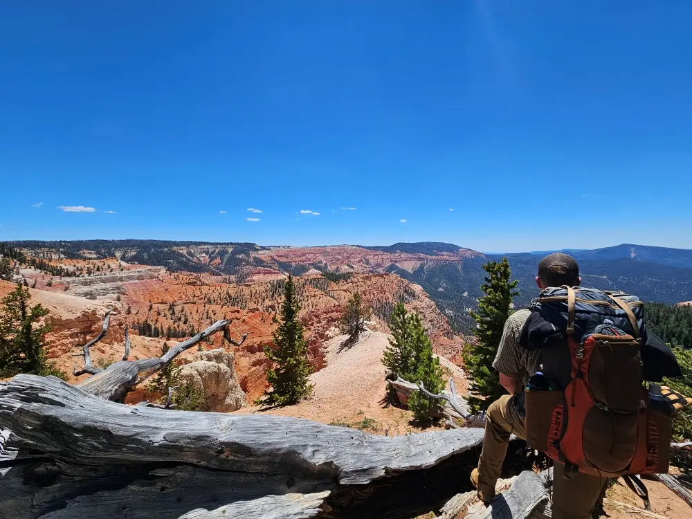 A hiker looking out over a beautiful Southern Utah landscape 2