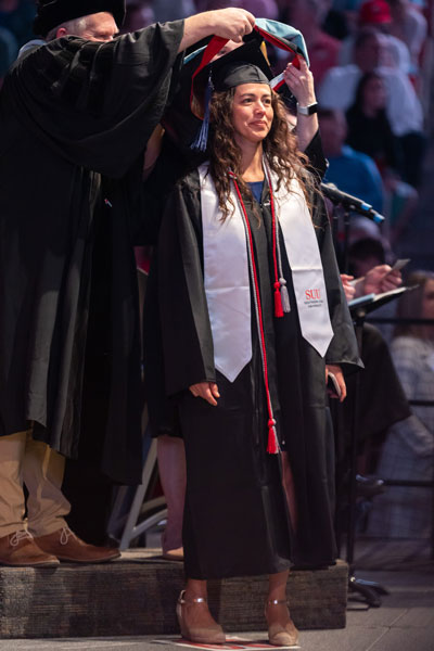 Master's degree hooding ceremony