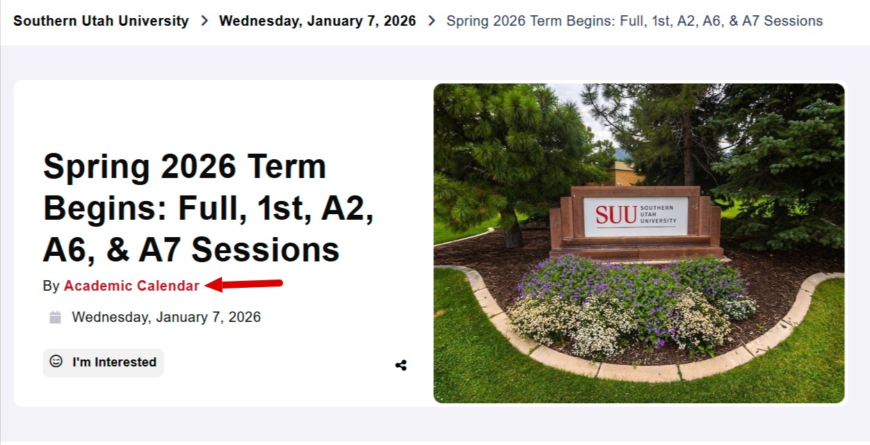 Location of an event's group in the Localist calendar