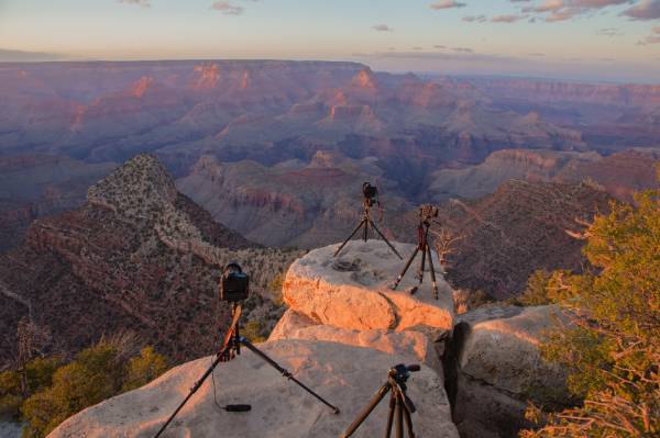 Cameras on tripods at the Grand Canyon - SUU BFA Filmmaking Degree