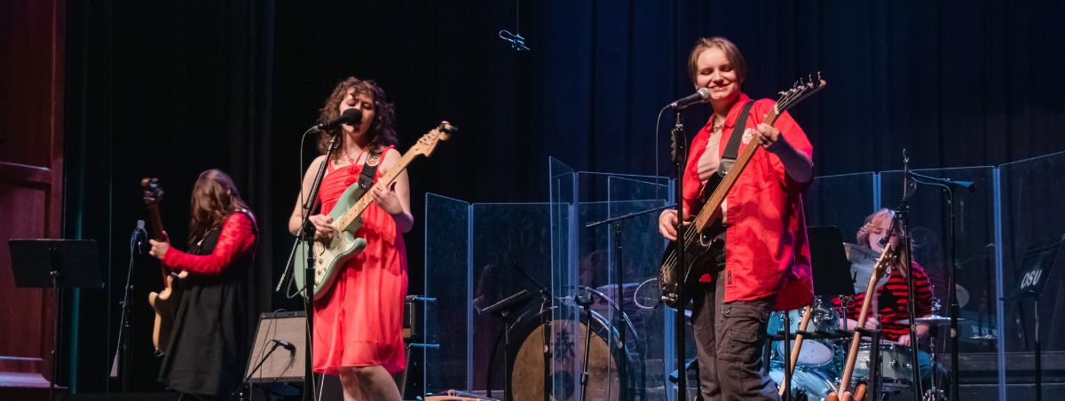 Photo of Commercial Music students performing in their Fall Showcase 2025.