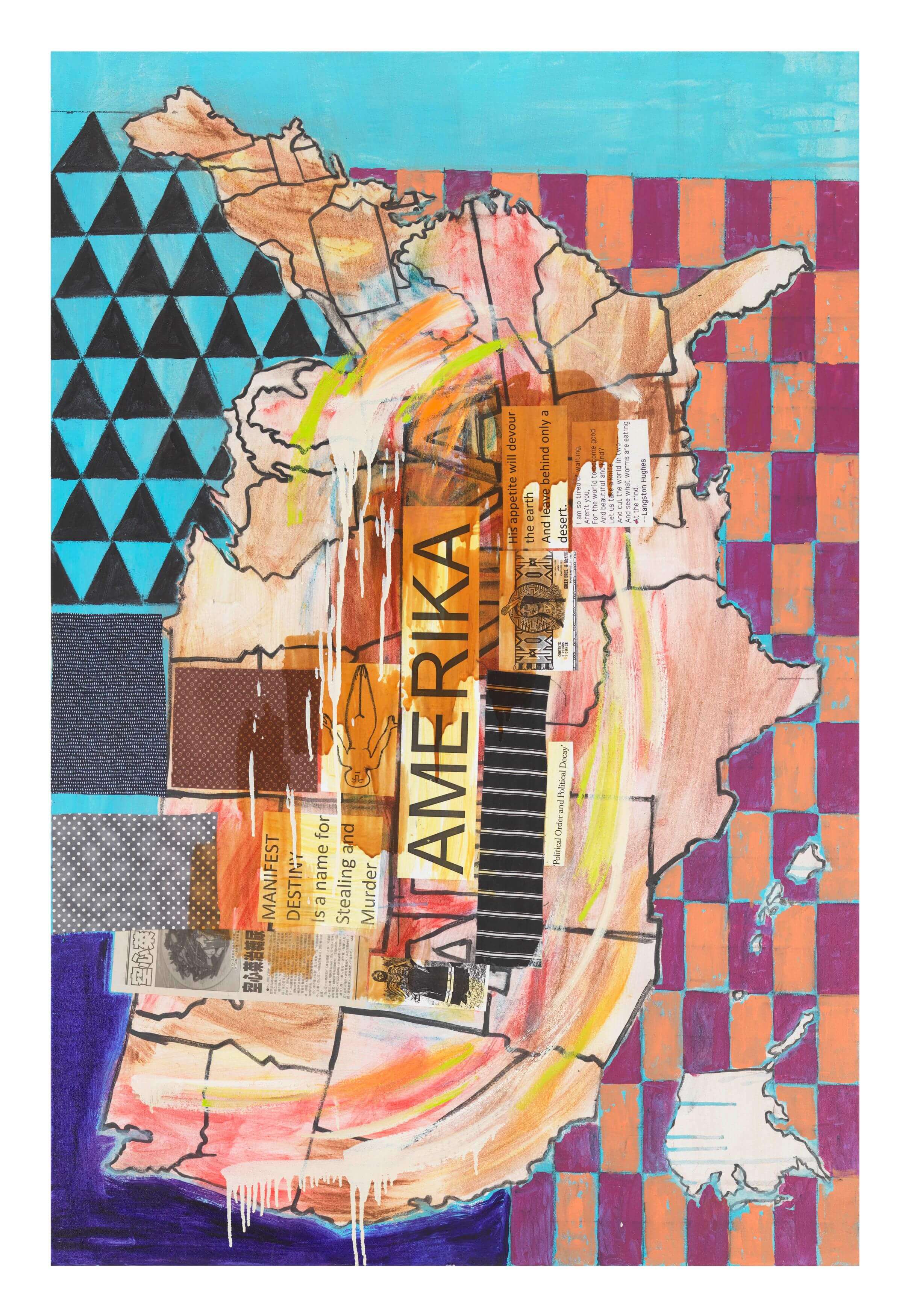 Amerika Map by Jaune Quick-to-See Smith 