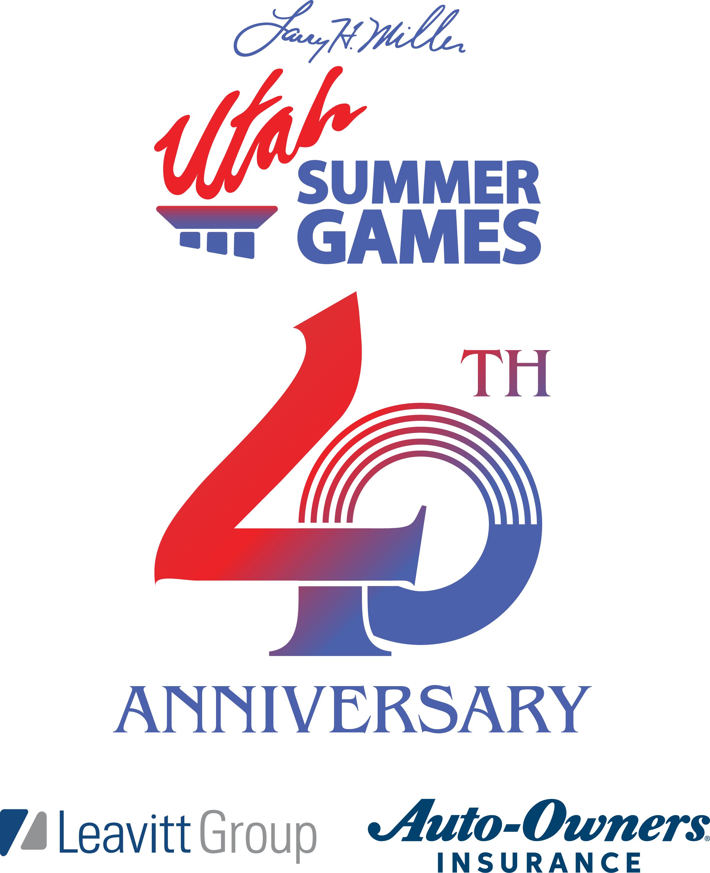 Larry H. Miller Utah Summer Games 40th Anniversary Logo and Sponsors