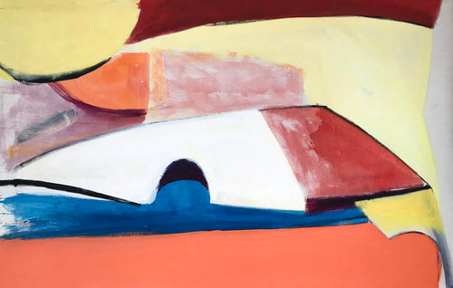 Louis Ribak, Blue and Peach Abstract, 1960