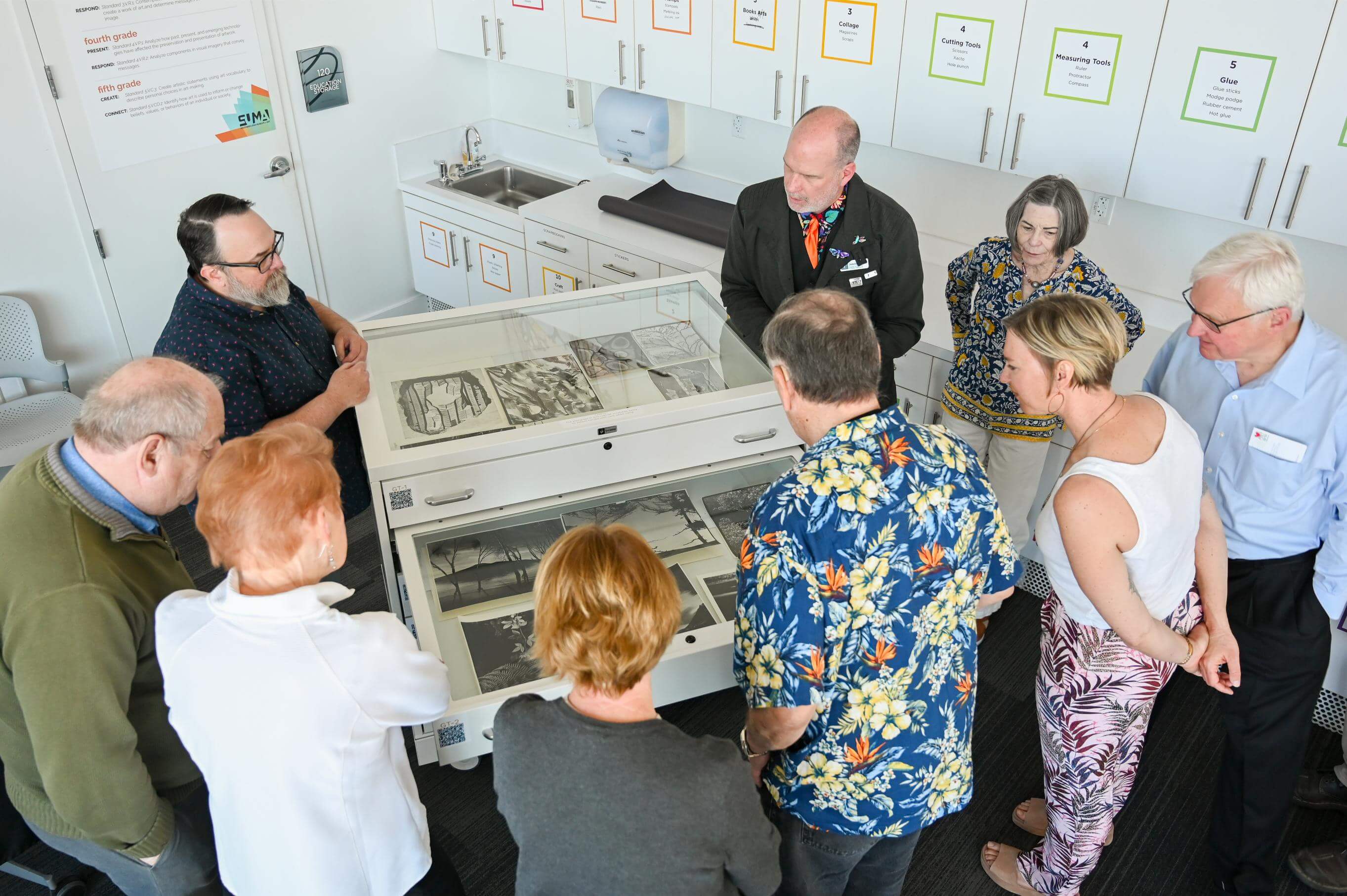 Supporters learn more about objects in the collection
