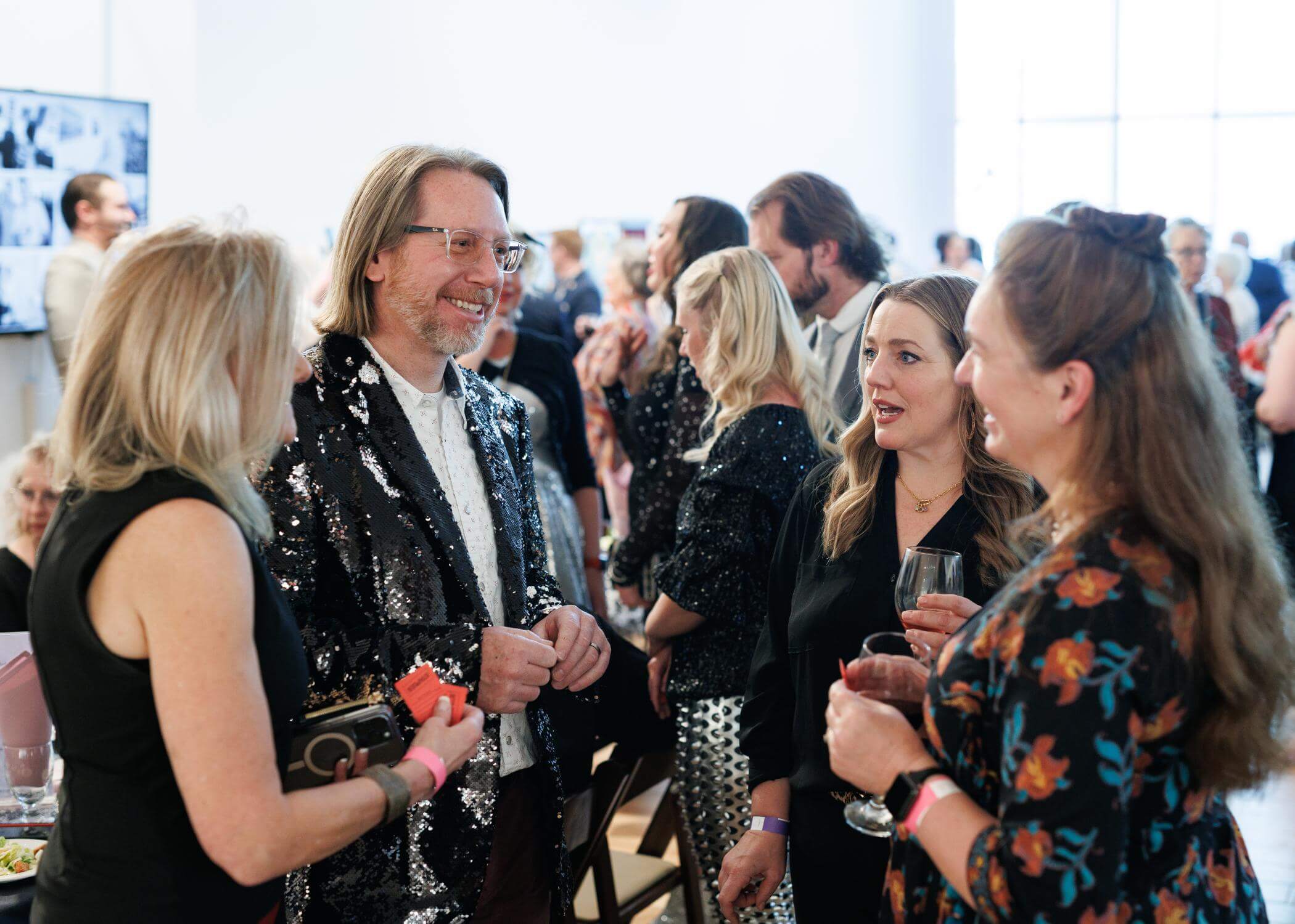 Members socializing at the Art Auction