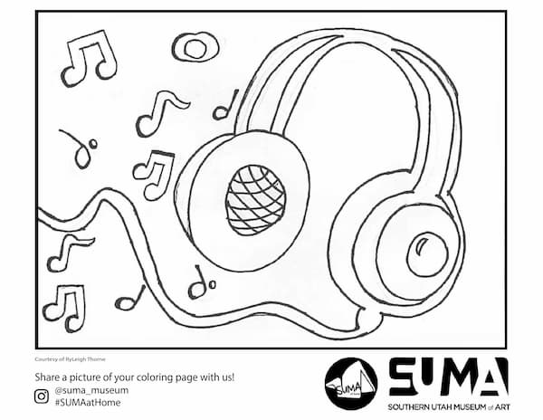 Headphones Coloring Page