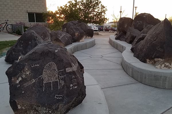 Replica Petroglyphs at the Cedar City Public Library
